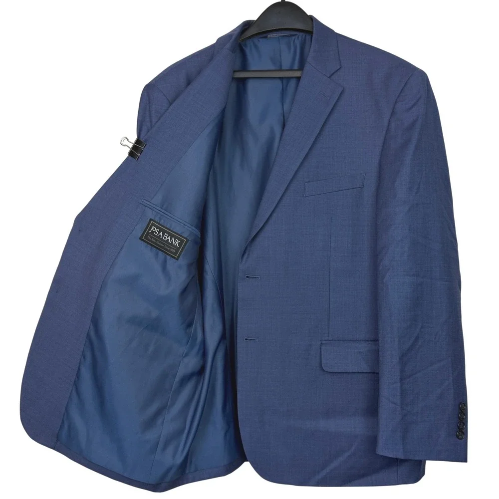 Jos. A. Bank Mens 46R Tailored Fit Wool Blazer Sport Coat Suit Jacket Light Blue